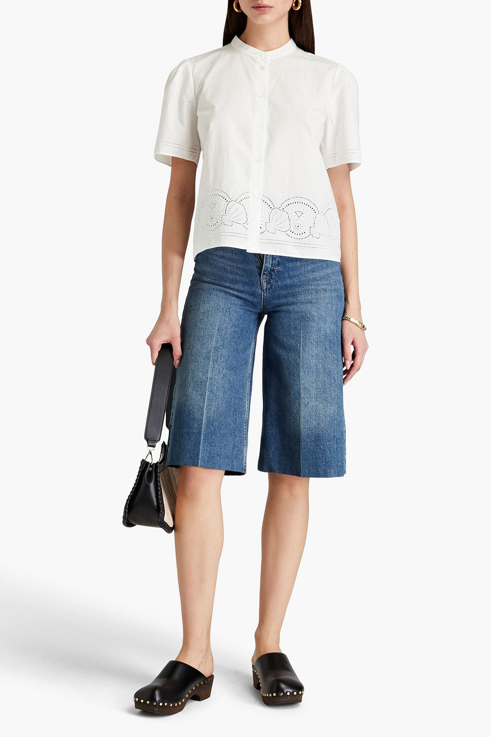 FRAME BRODERIE ANGLAISE COTTON SHIRT