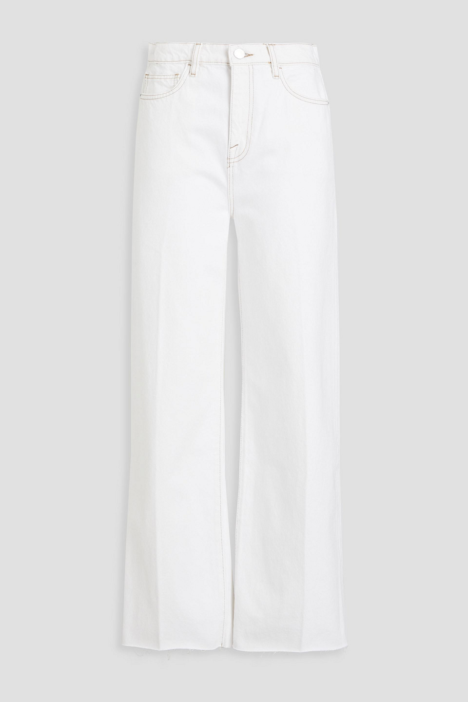 Frame High-rise Wide-leg Jeans In White