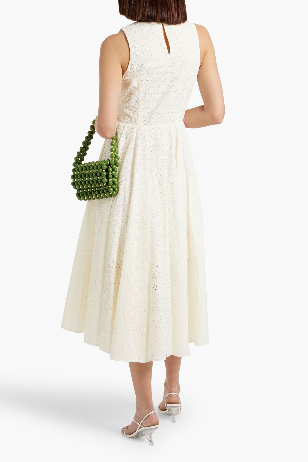 FRAME Broderie anglaise cotton midi dress