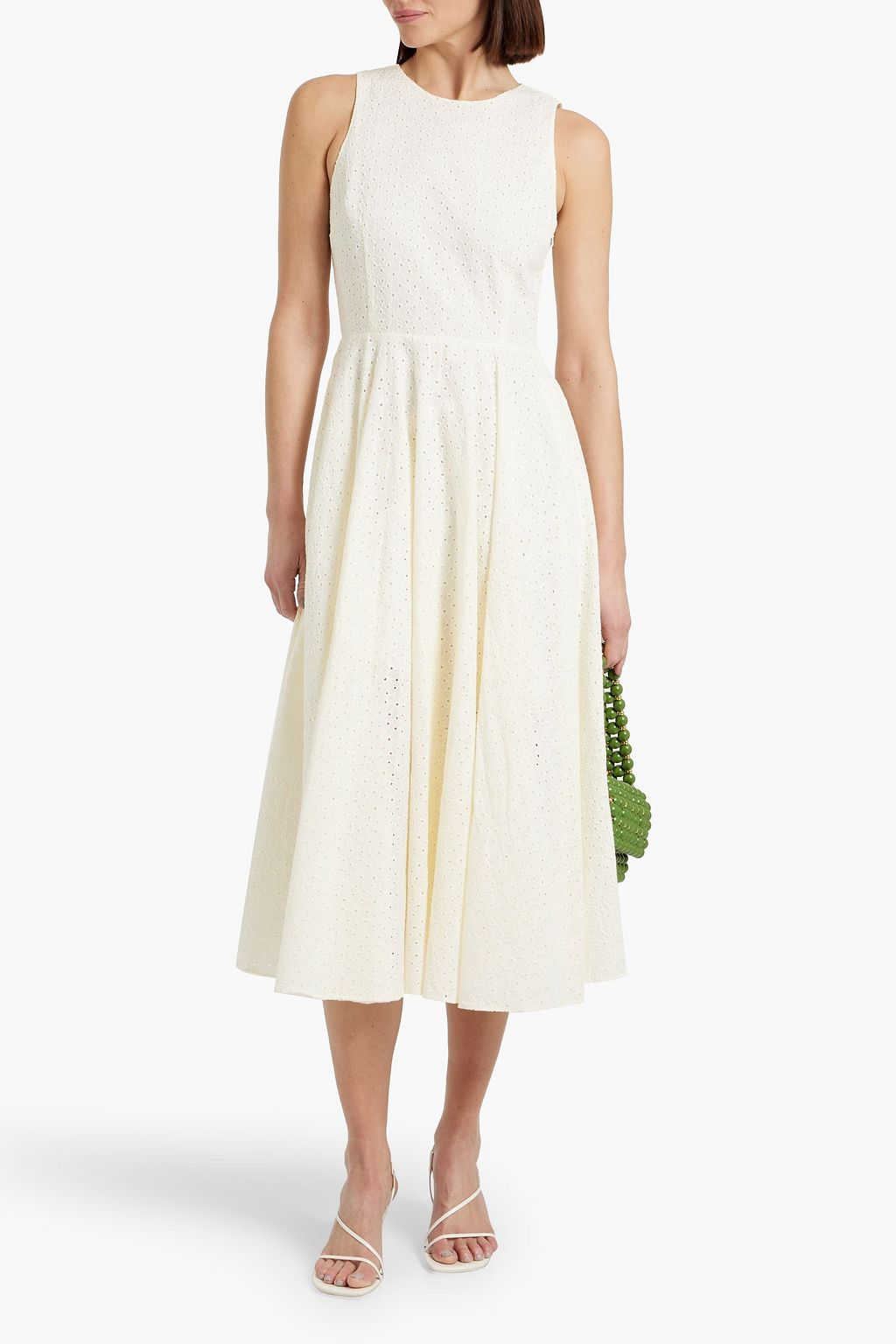 FRAME Broderie anglaise cotton midi dress