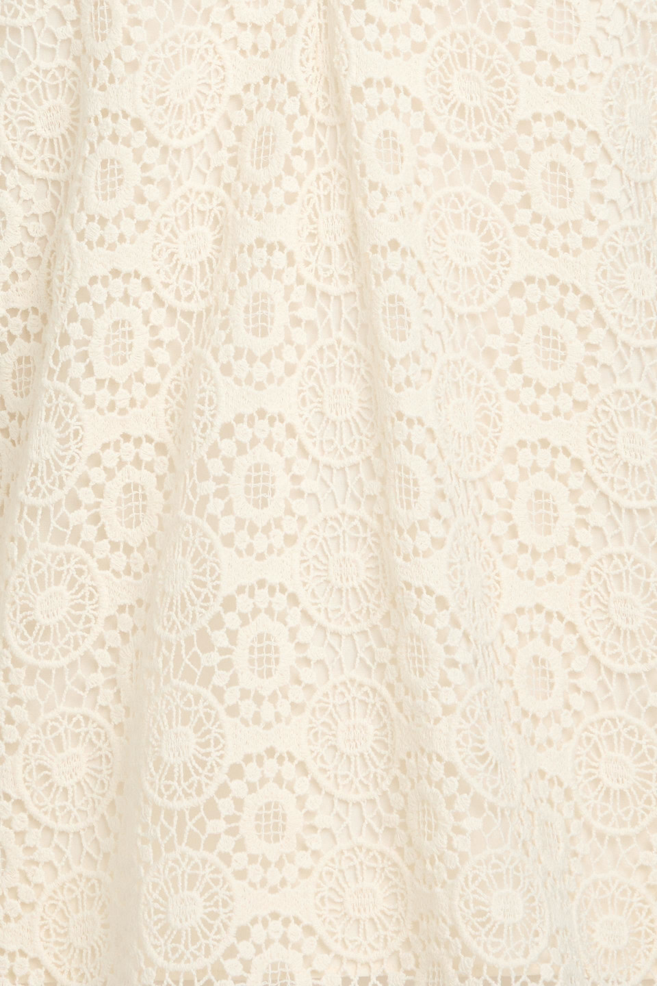 Frame Cotton Crocheted Lace Blouse In Cream