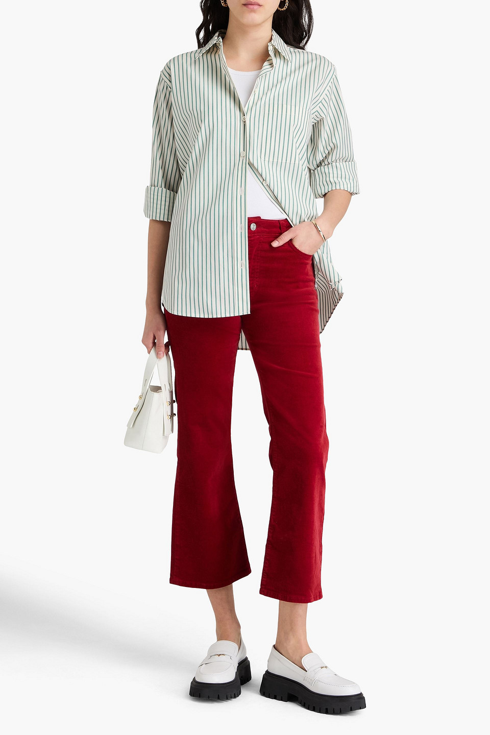 FRAME STRIPED COTTON OXFORD SHIRT 