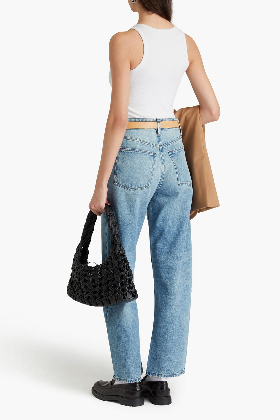 Frame High-rise Barrel-leg Jeans In Light Denim