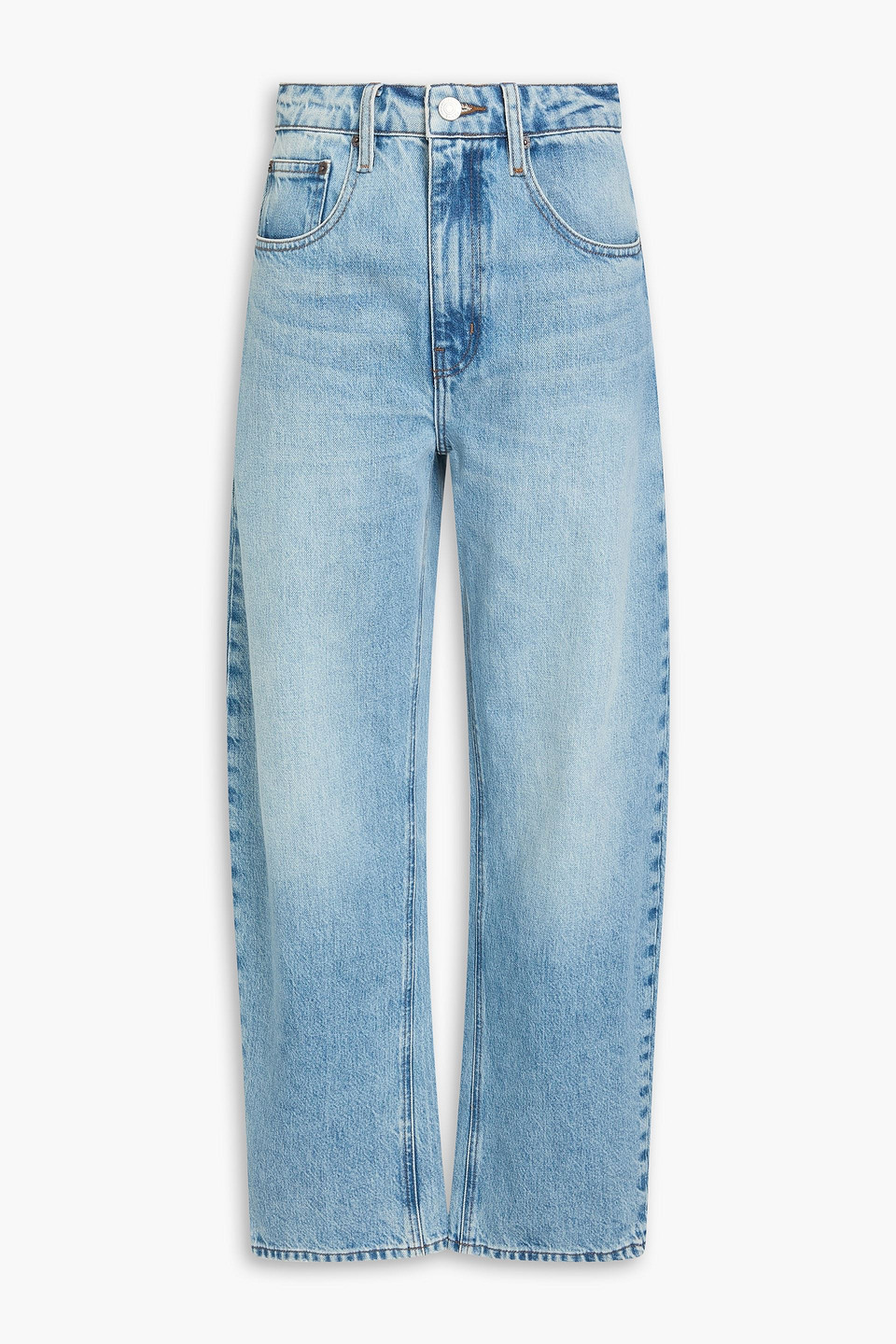 Frame High-rise Barrel-leg Jeans In Light Denim