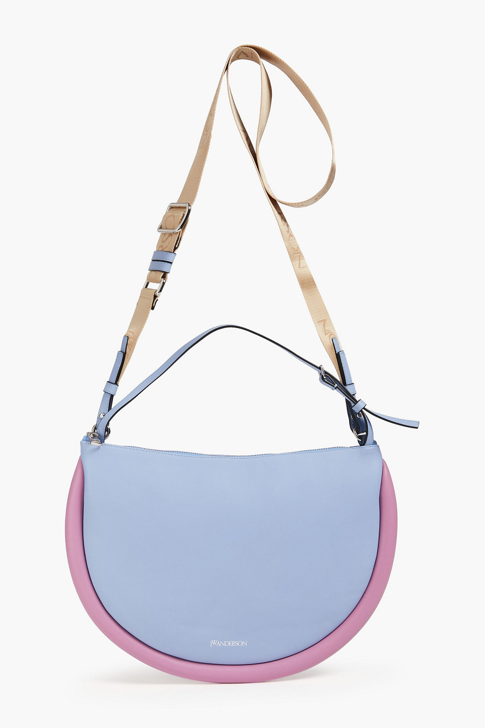 Jw Anderson Bumper Moon Two-tone Leather Shoulder Bag In Light Blue