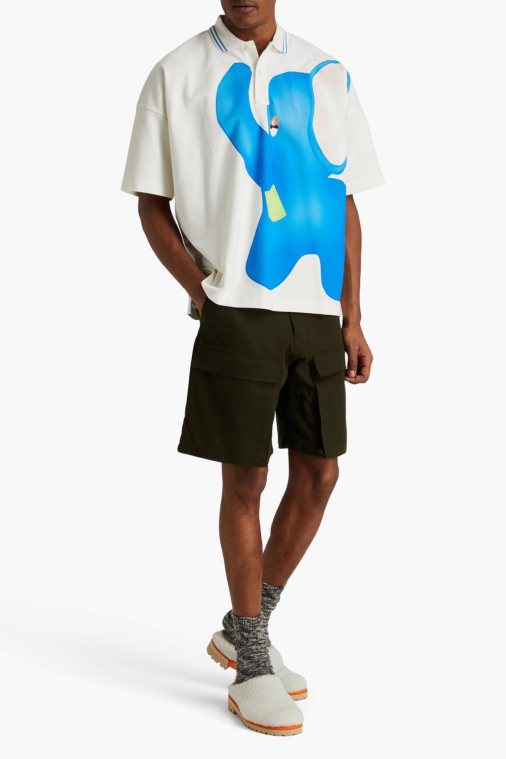 JW ANDERSON Printed cotton-piqué polo shirt