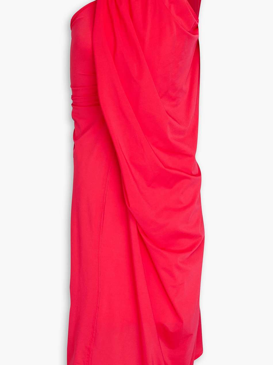 one-shoulder asymmetric stretch-jersey dress