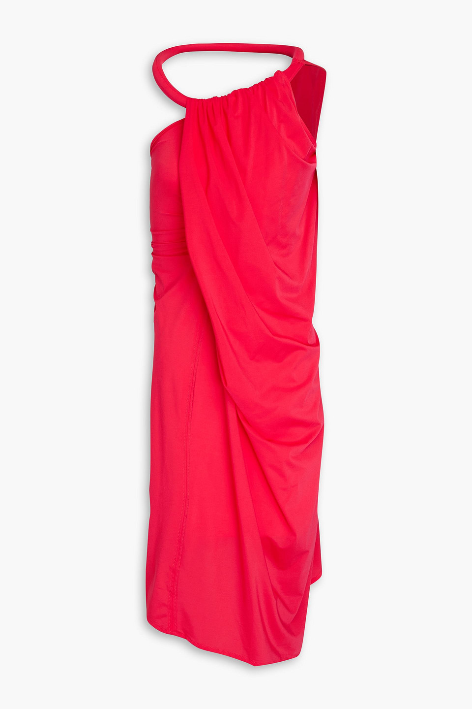 Jw Anderson One-shoulder Asymmetric Stretch-jersey Dress In Fuchsia