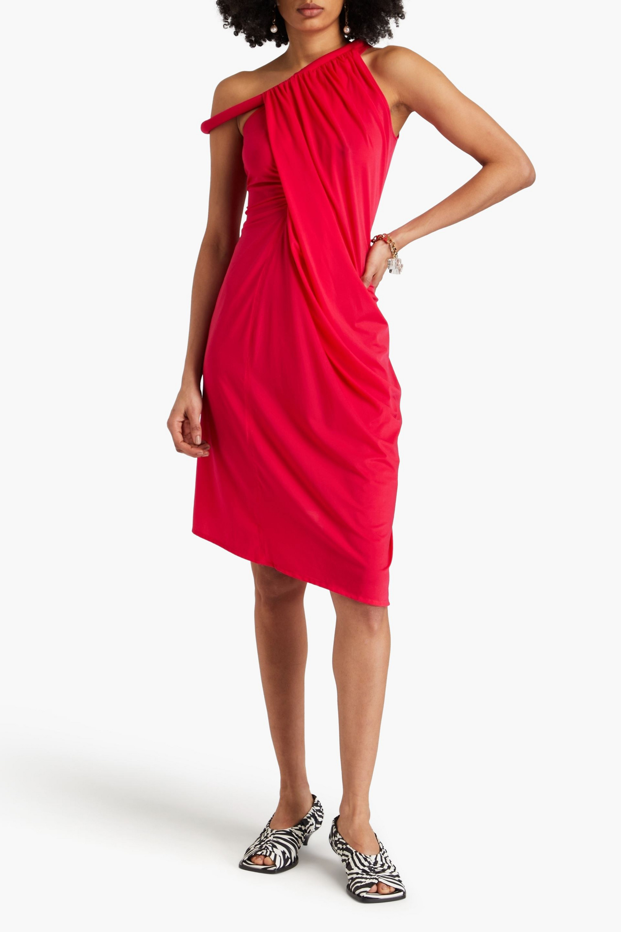Jw Anderson One-shoulder asymmetric stretch-jersey dress