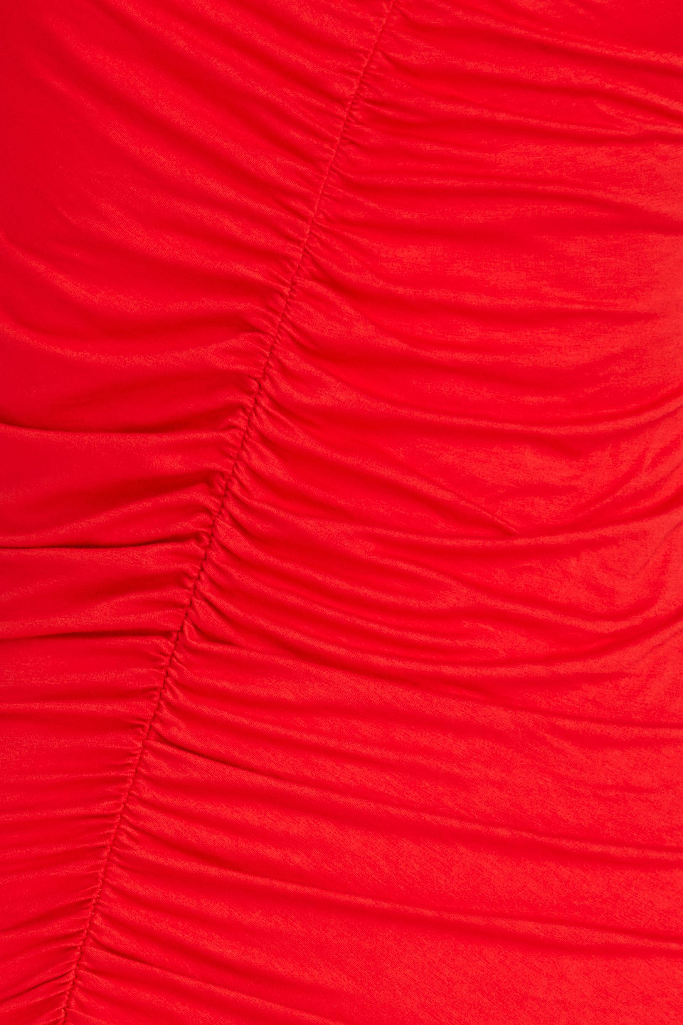 Enza Costa One Shoulder Ruched Tank In Blood Orange In Red