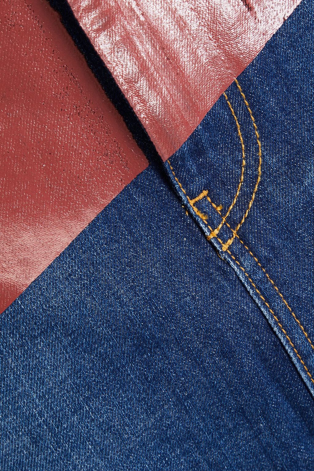 JW ANDERSON デニム ミニスカート バイカラー コーティング