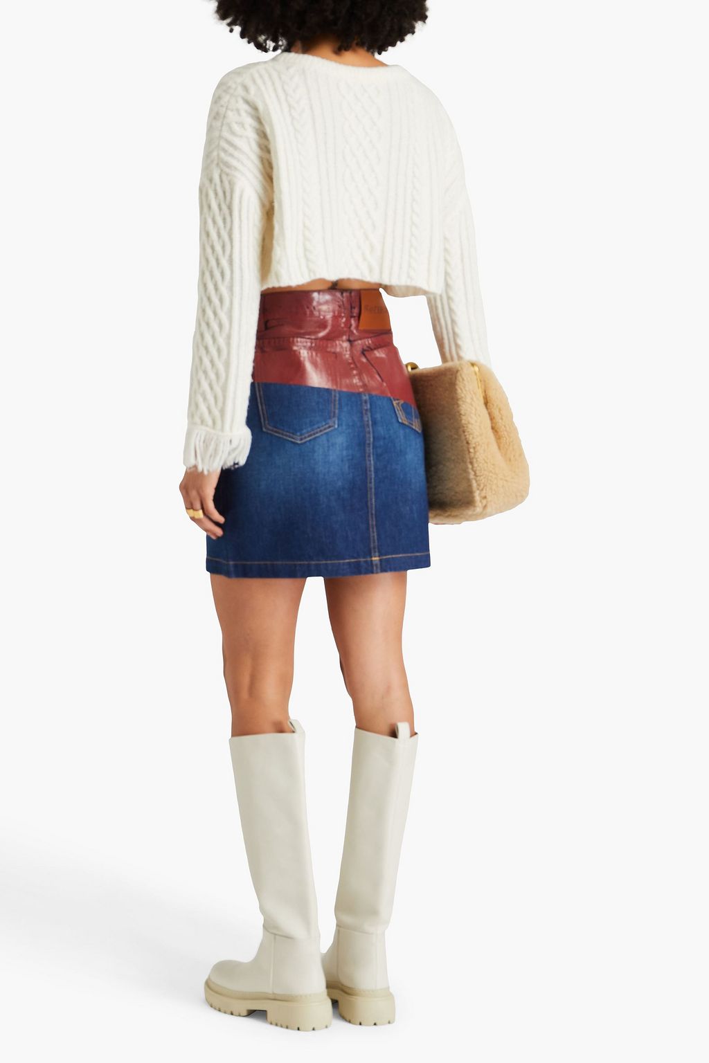 JW ANDERSON デニム ミニスカート バイカラー コーティング