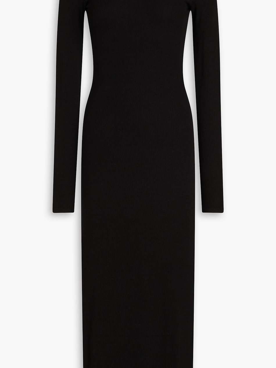 ribbed jersey midi dress