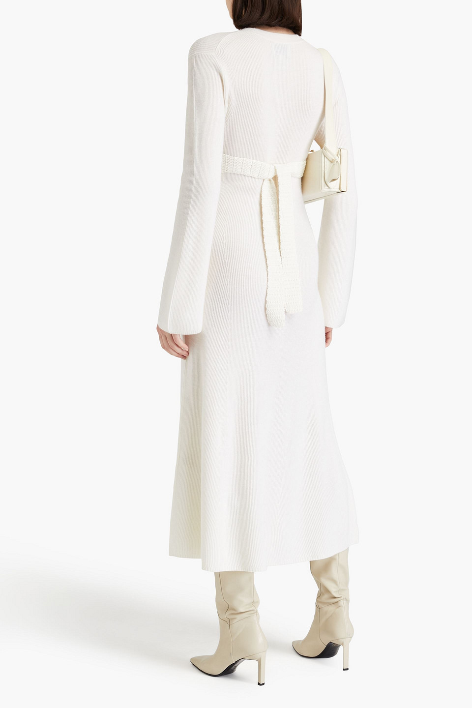 Loulou Studio Daroca Crochet-trimmed Wool And Cashmere-blend Midi Dress In White