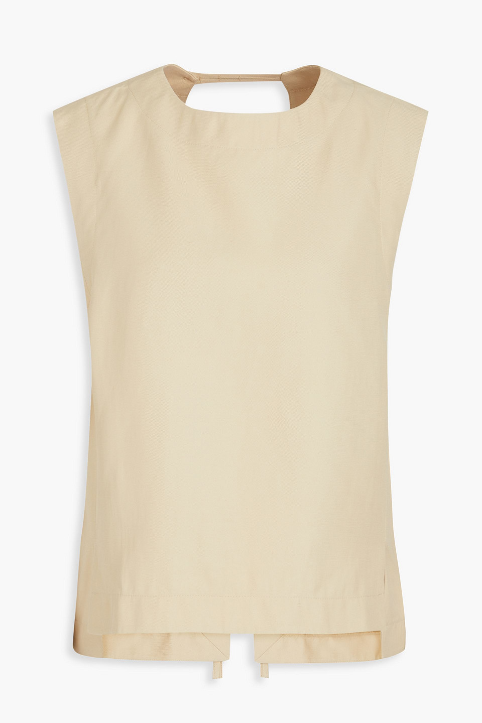 Loulou Studio Vomo Cutout Twill Top In Beige