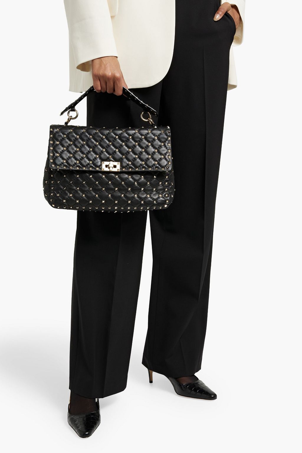 VALENTINO GARAVANI Rockstud quilted leather shoulder bag THE