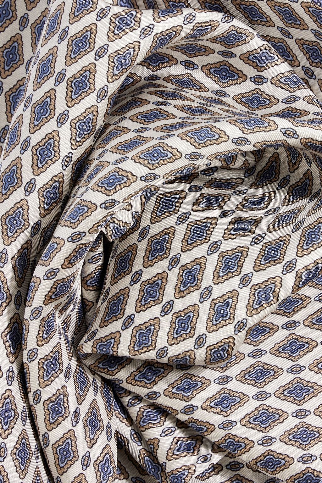 DOLCE&GABBANA Fringed printed silk-twill scarf