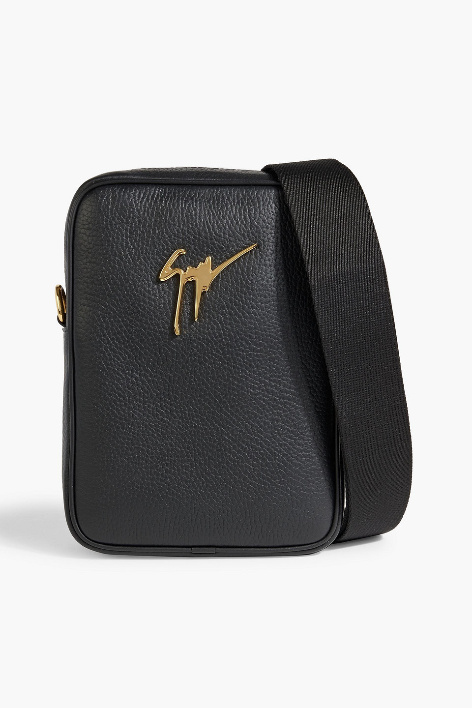 Giuseppe Zanotti Pebbled-leather Shoulder Bag In Black