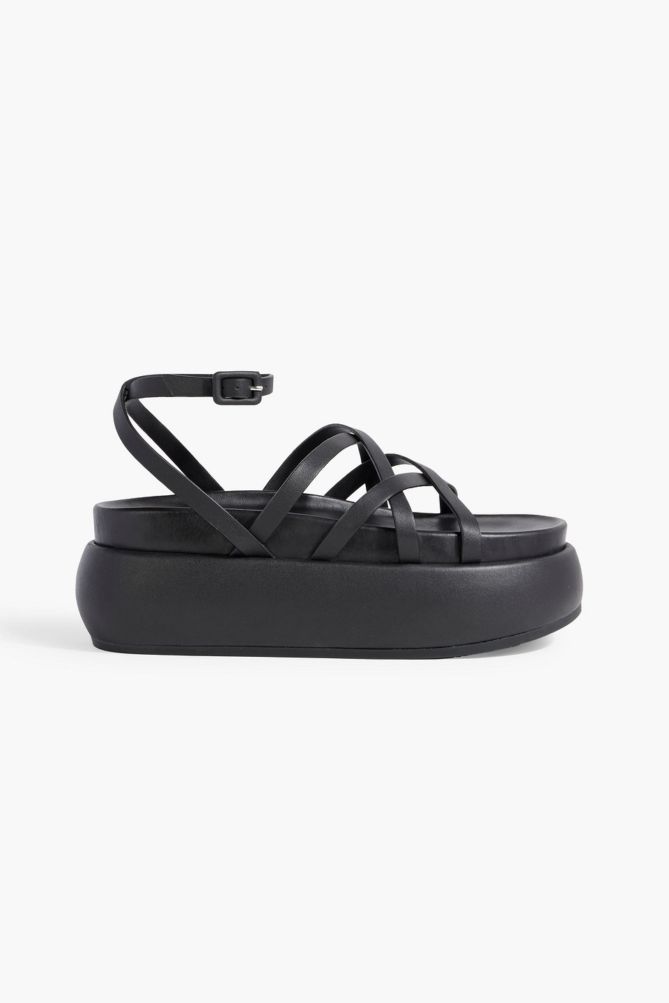 Simkhai Buster Leather Platform Sandals In Black