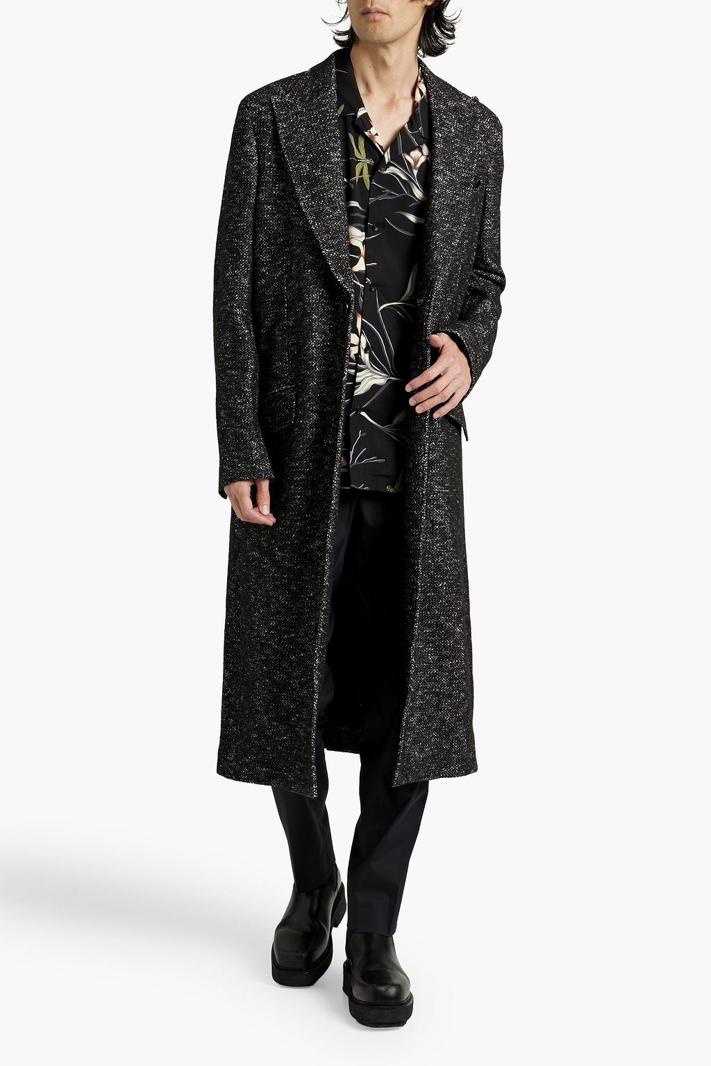 DOLCE&GABBANA Wool, cotton and cashmere-blend tweed coat