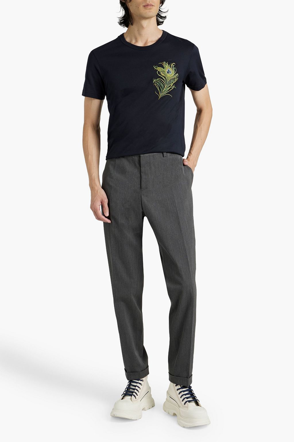 DOLCE&GABBANA Wool-blend twill pants