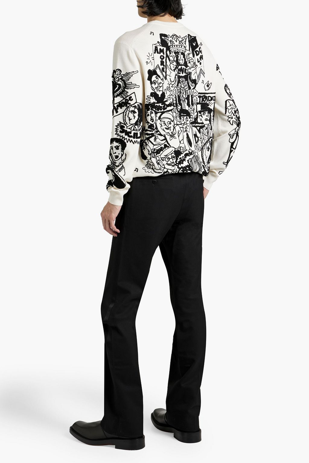 DOLCE&GABBANA Satin-trimmed wool-blend twill pants