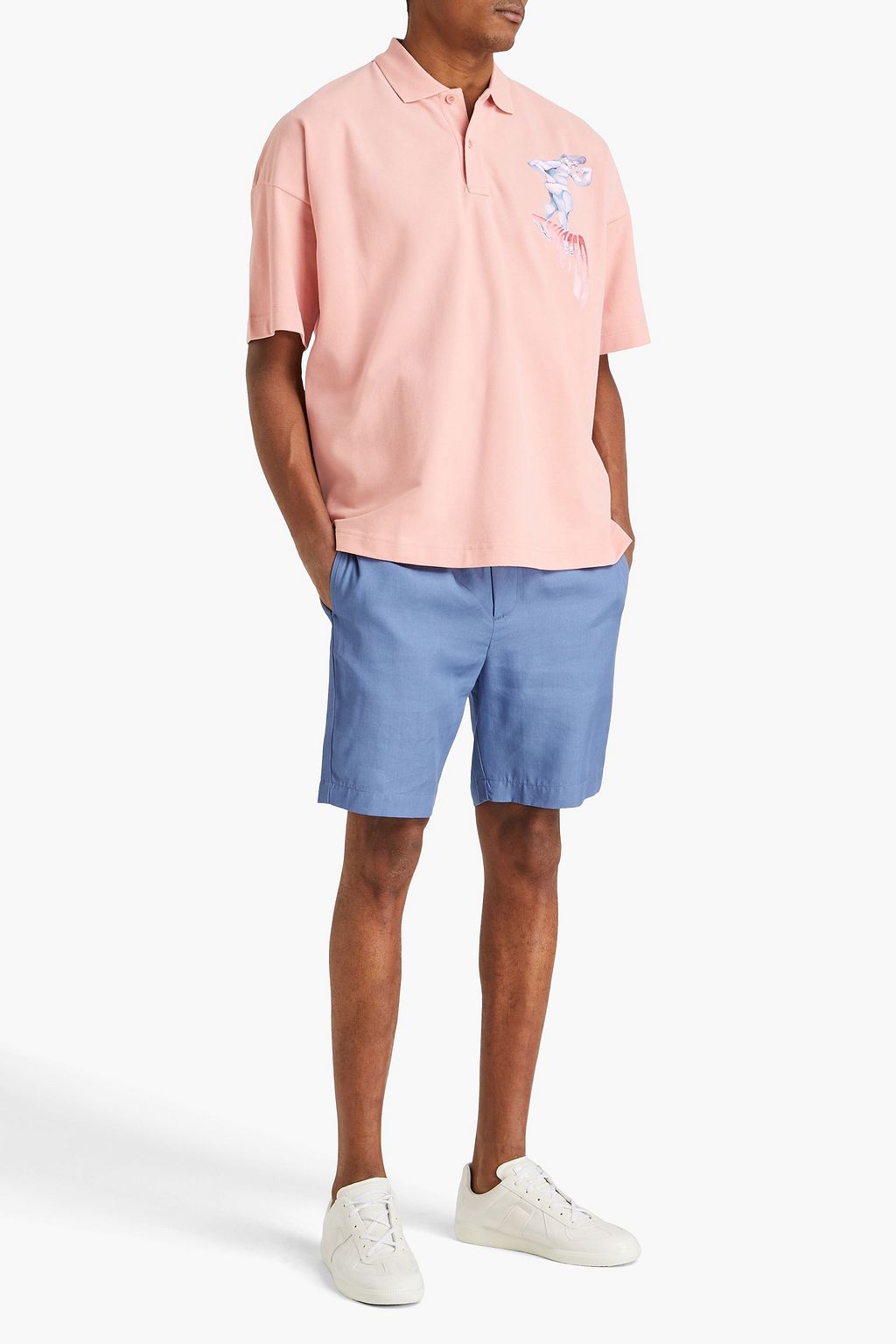 JW ANDERSON Printed cotton-piqué polo shirt