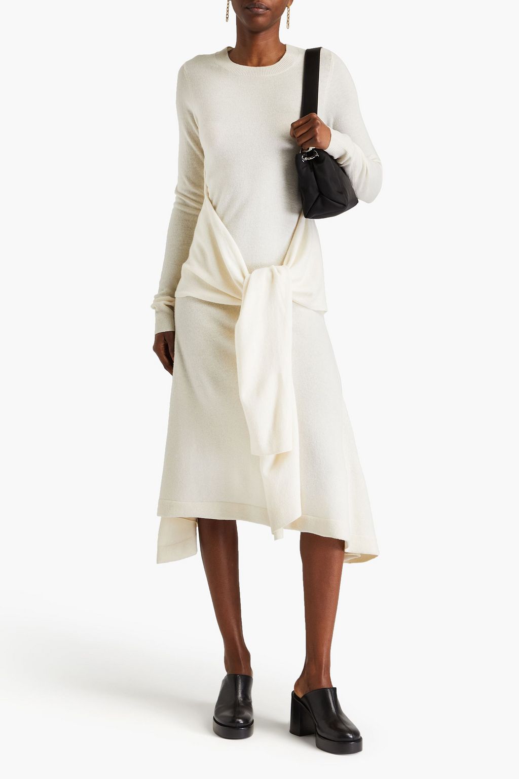 JW ANDERSON Midikleid aus Wolle mit Bindedetail vorne