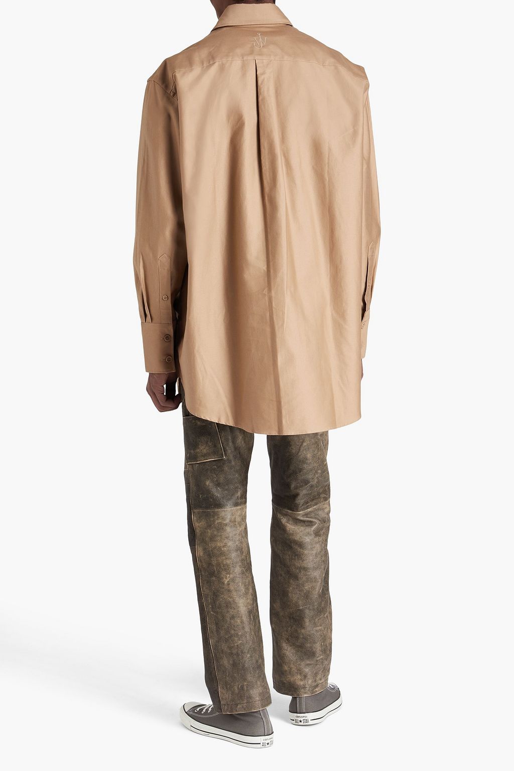 JW ANDERSON Oversized two-tone cotton-poplin shirt