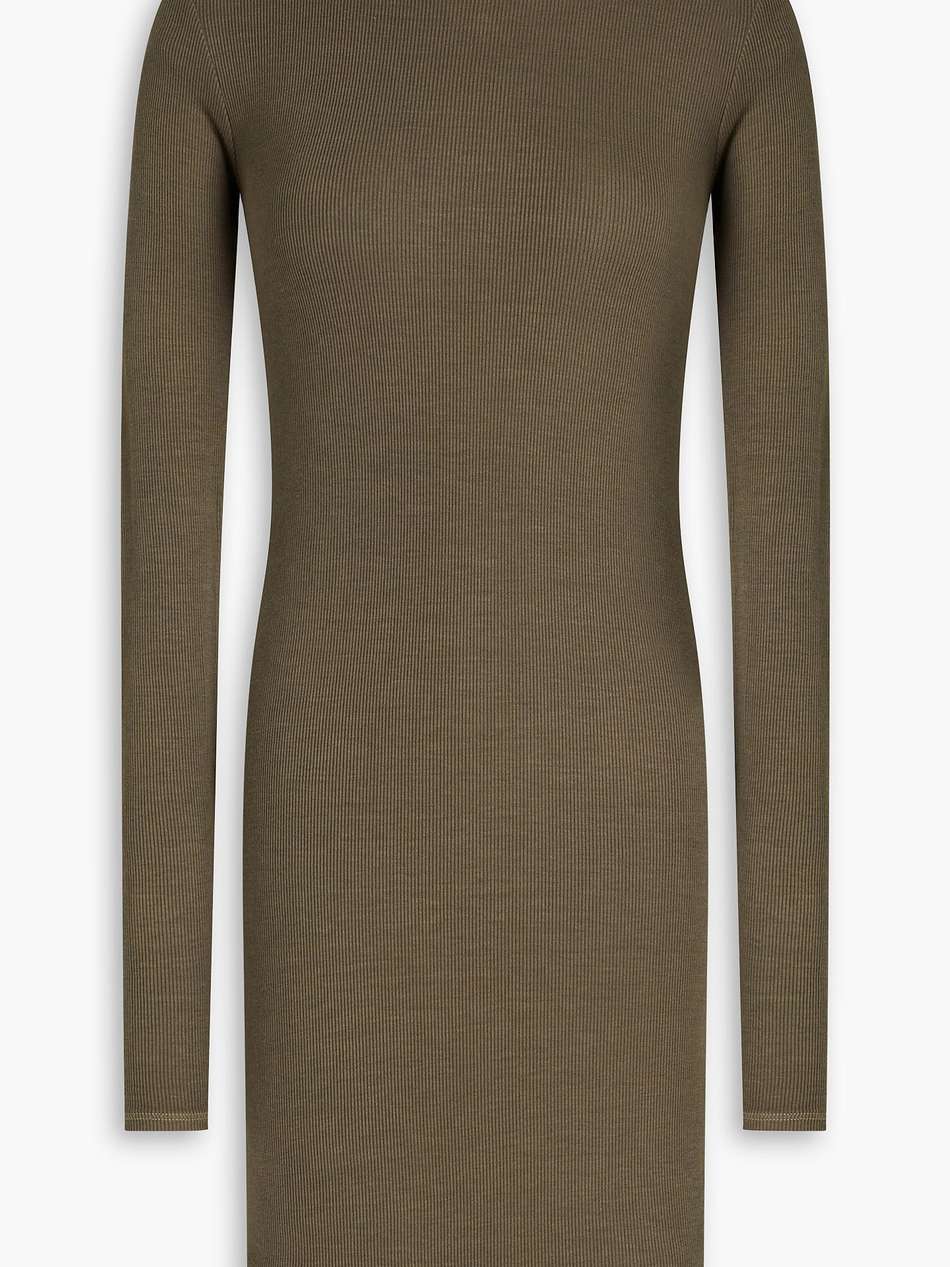 ribbed jersey mini turtleneck dress