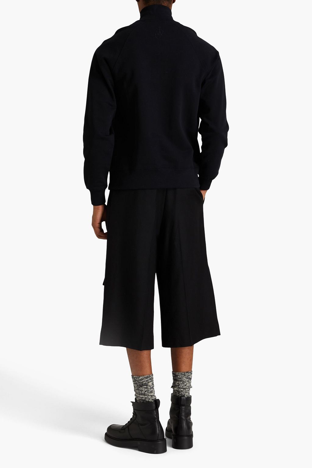 JW ANDERSON Appliquéd French cotton-terry half-zip sweatshirt