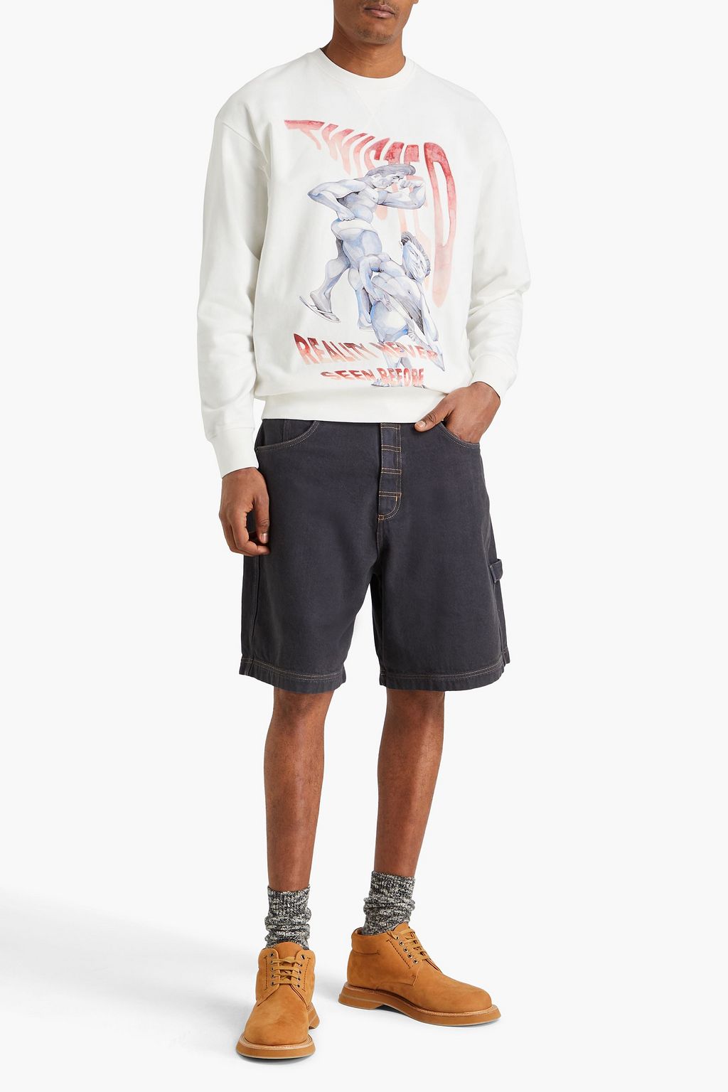 JW ANDERSON Printed French cotton-terry sweatshirt