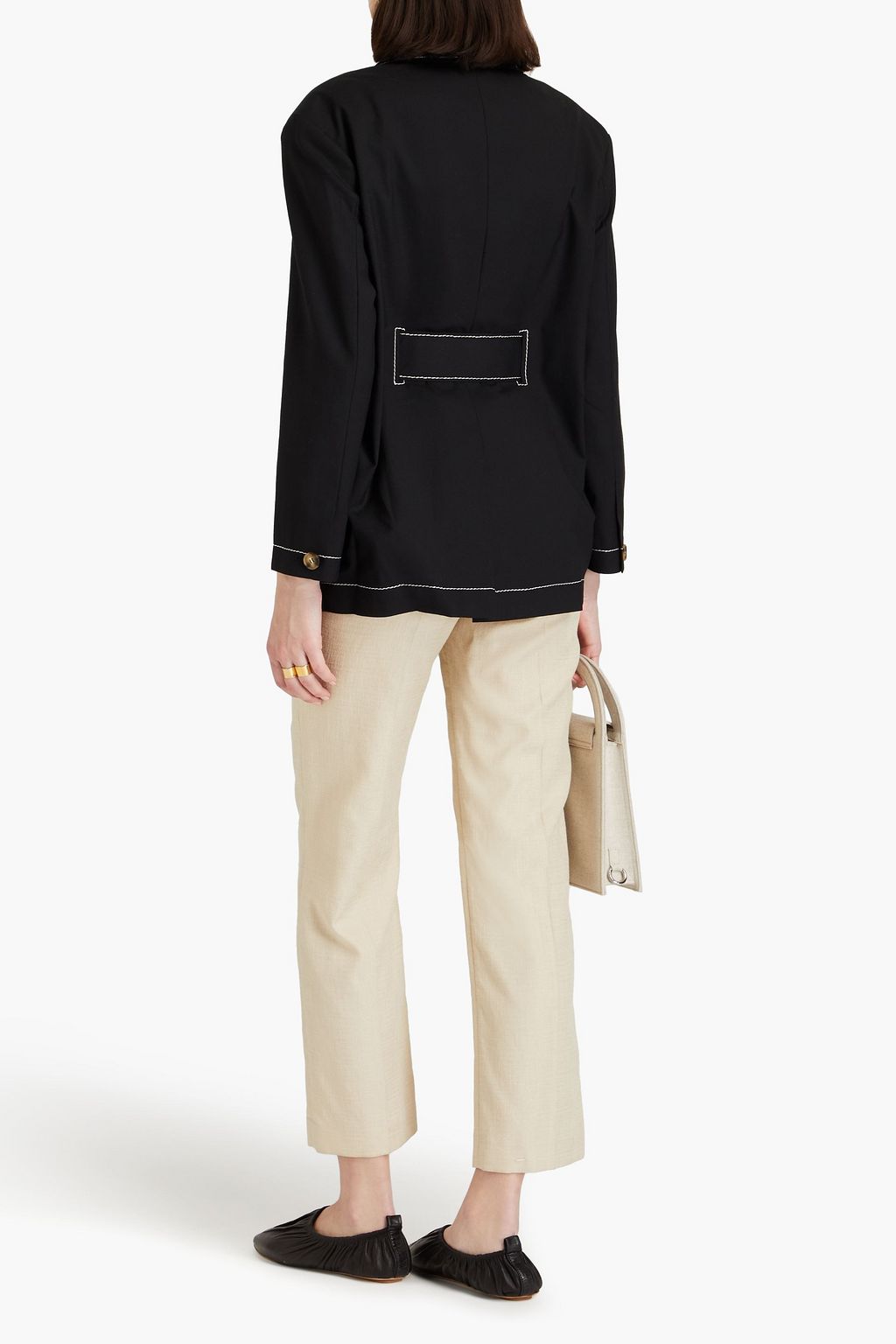 REJINA PYO Belted wool-blend canvas jacket