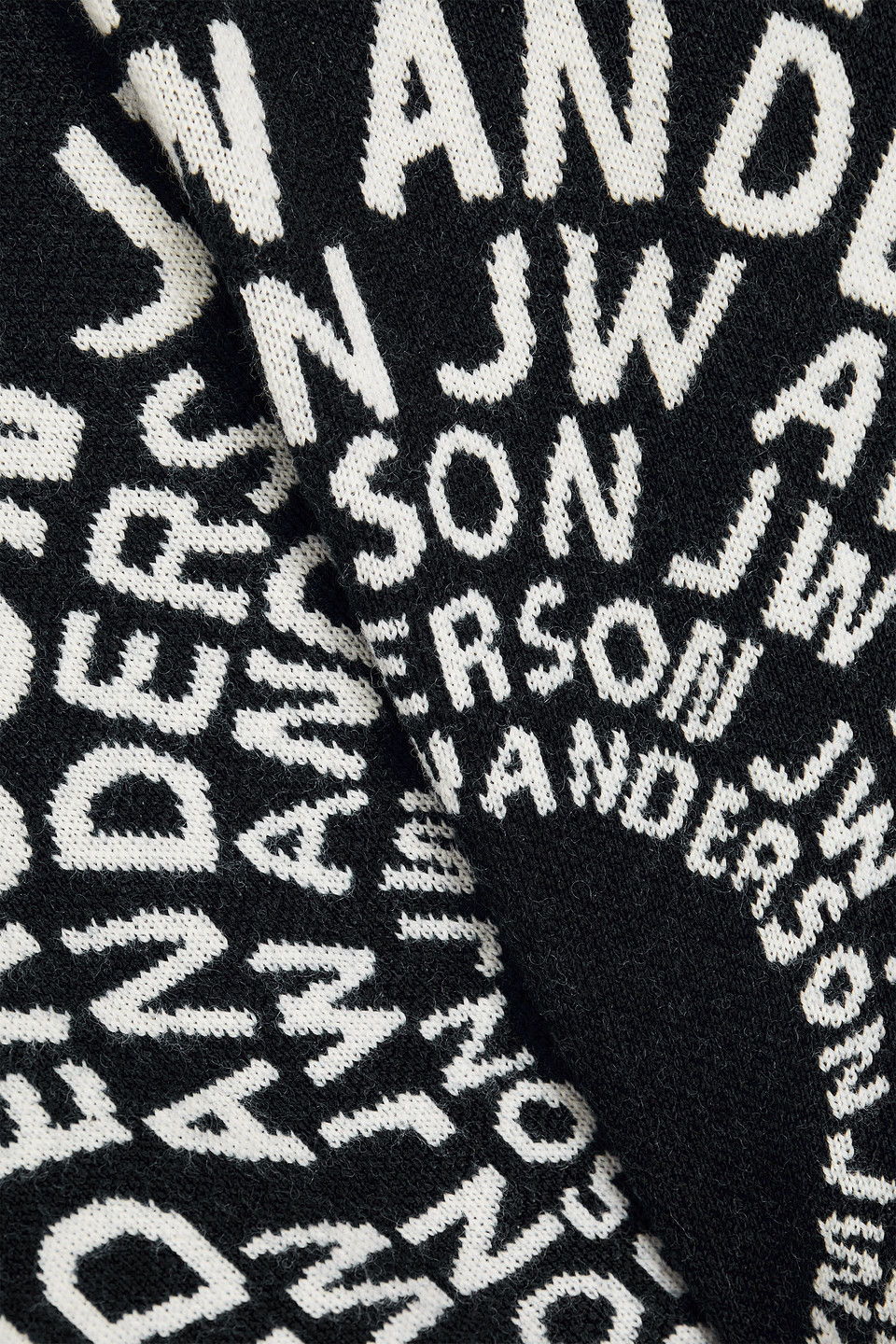 Jw Anderson Jacquard-knit Merino Wool Sweater In Schwarz