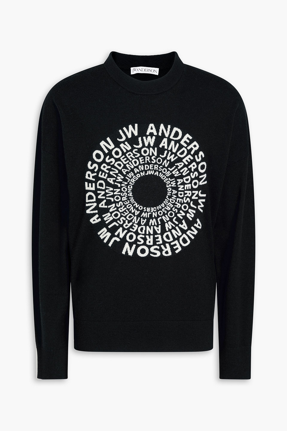 Jw Anderson Jacquard-knit Merino Wool Sweater In Schwarz