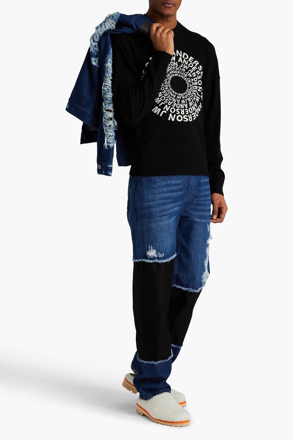 JW ANDERSON Jacquard-knit merino wool sweater