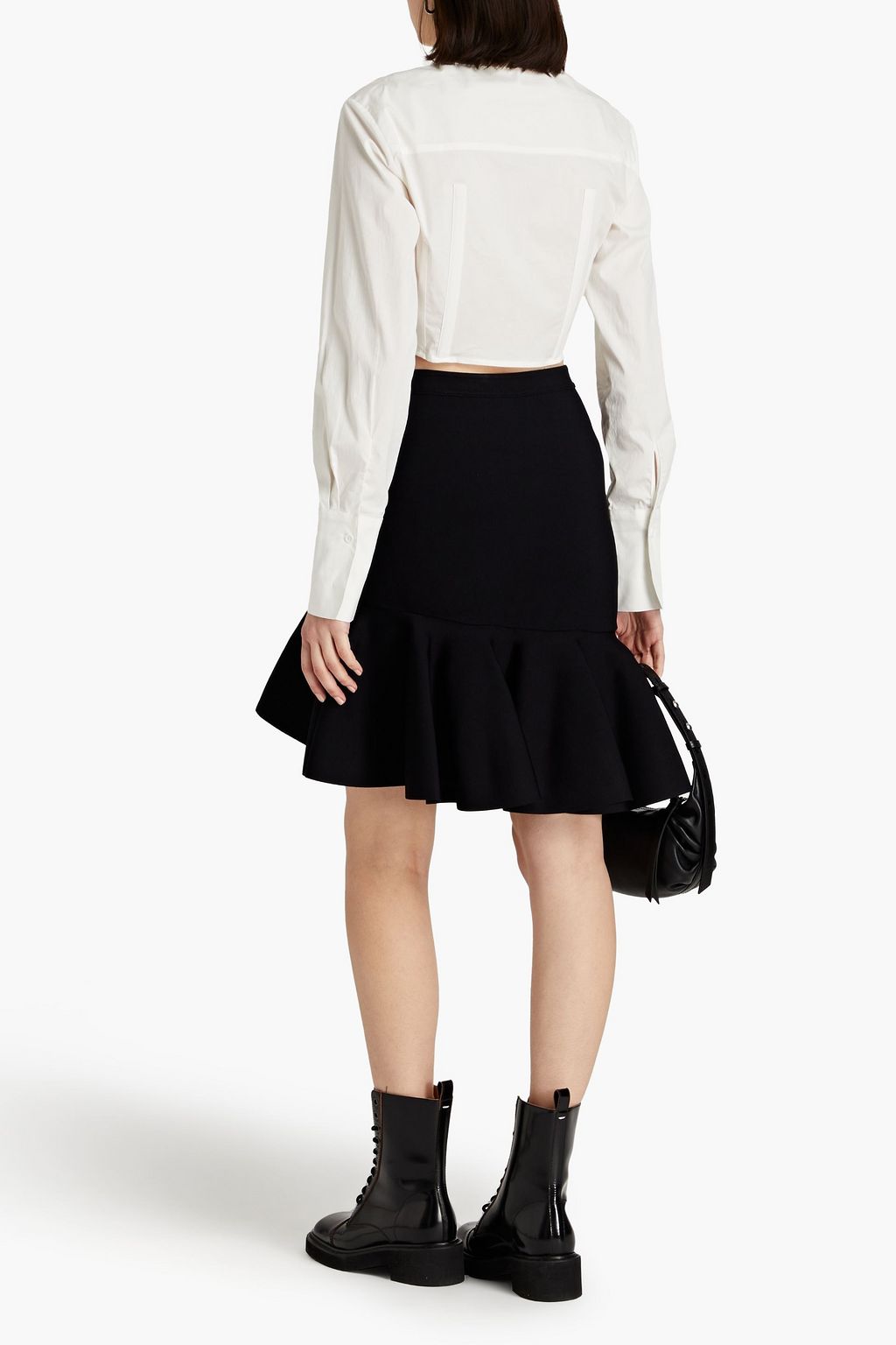 MCQUEEN Fluted knitted midi skirt