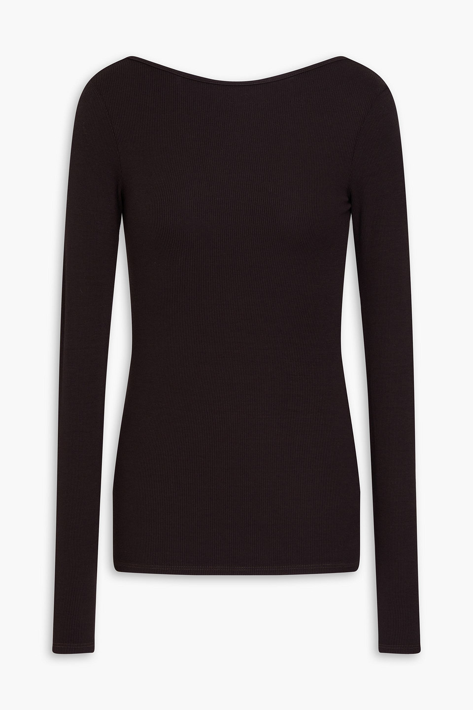 Enza Costa Ribbed Jersey Top In Chocolate