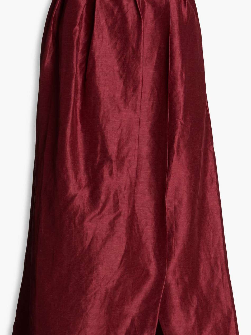mirabelle wrap-effect linen-blend maxi skirt