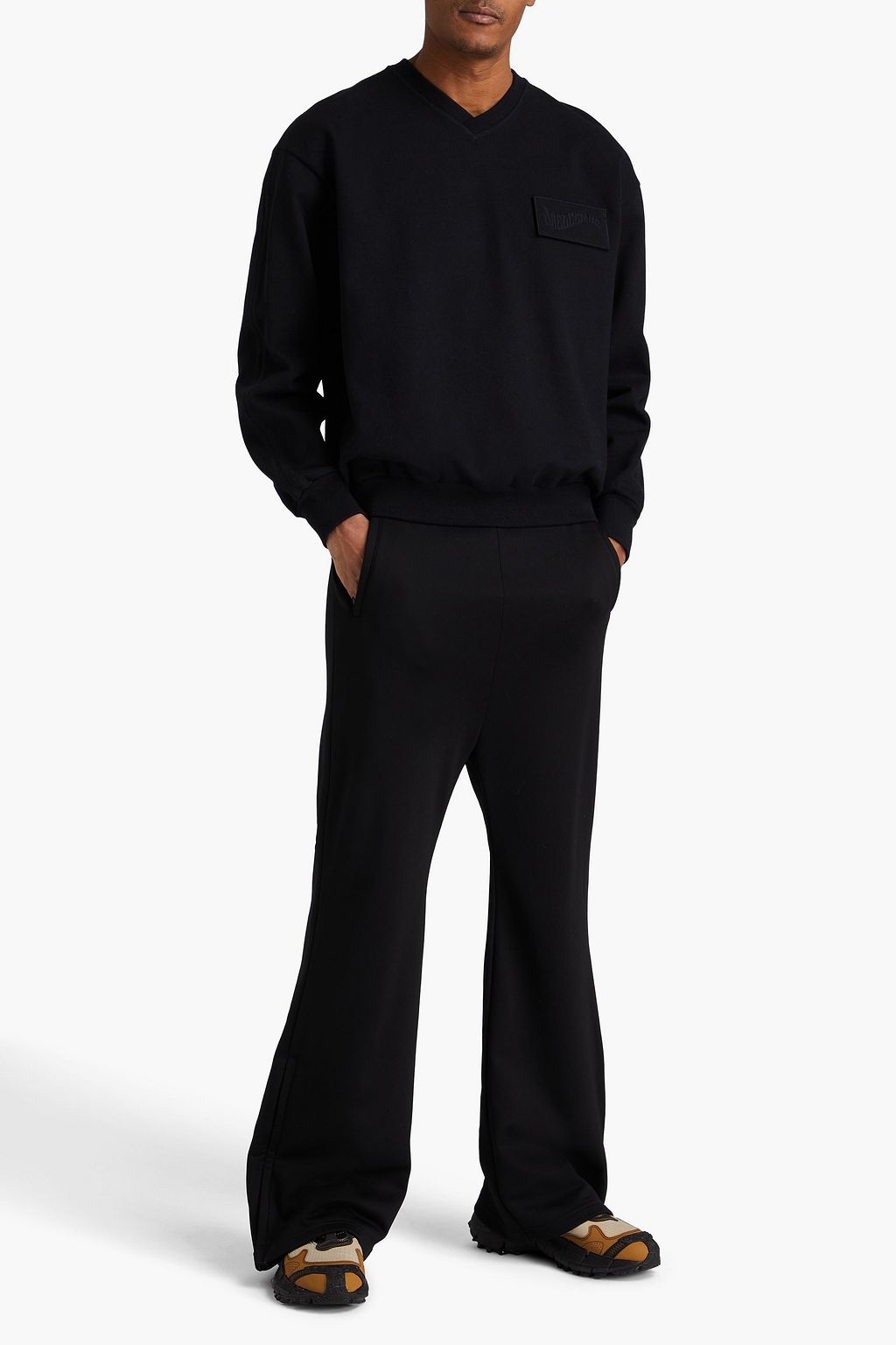 JACQUEMUS Santon logo-appliquéd French cotton-terry sweatshirt