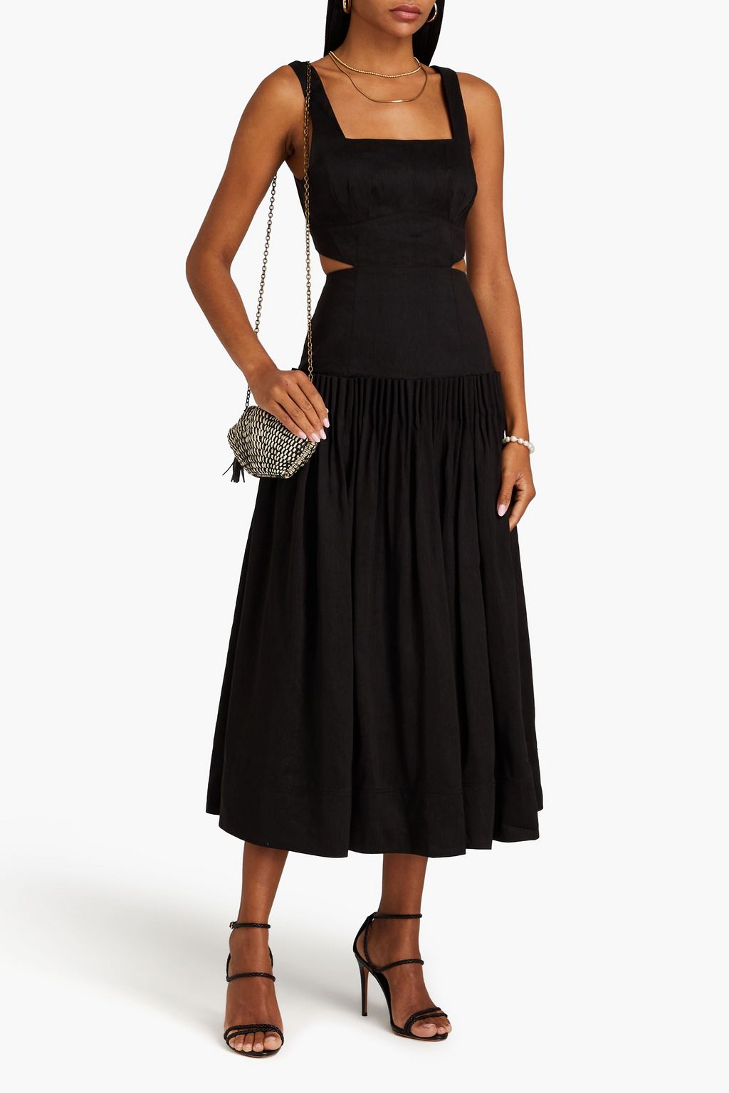 knee length dresses for ladies Lace Pleated Dresses Half Sleeve Plus Size Cocktail Dress – AOMEI DRESS main image 1