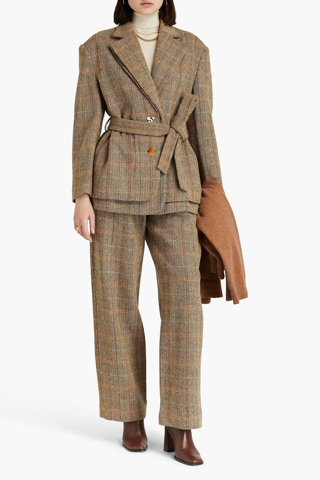 REJINA PYO Checked wool blazer