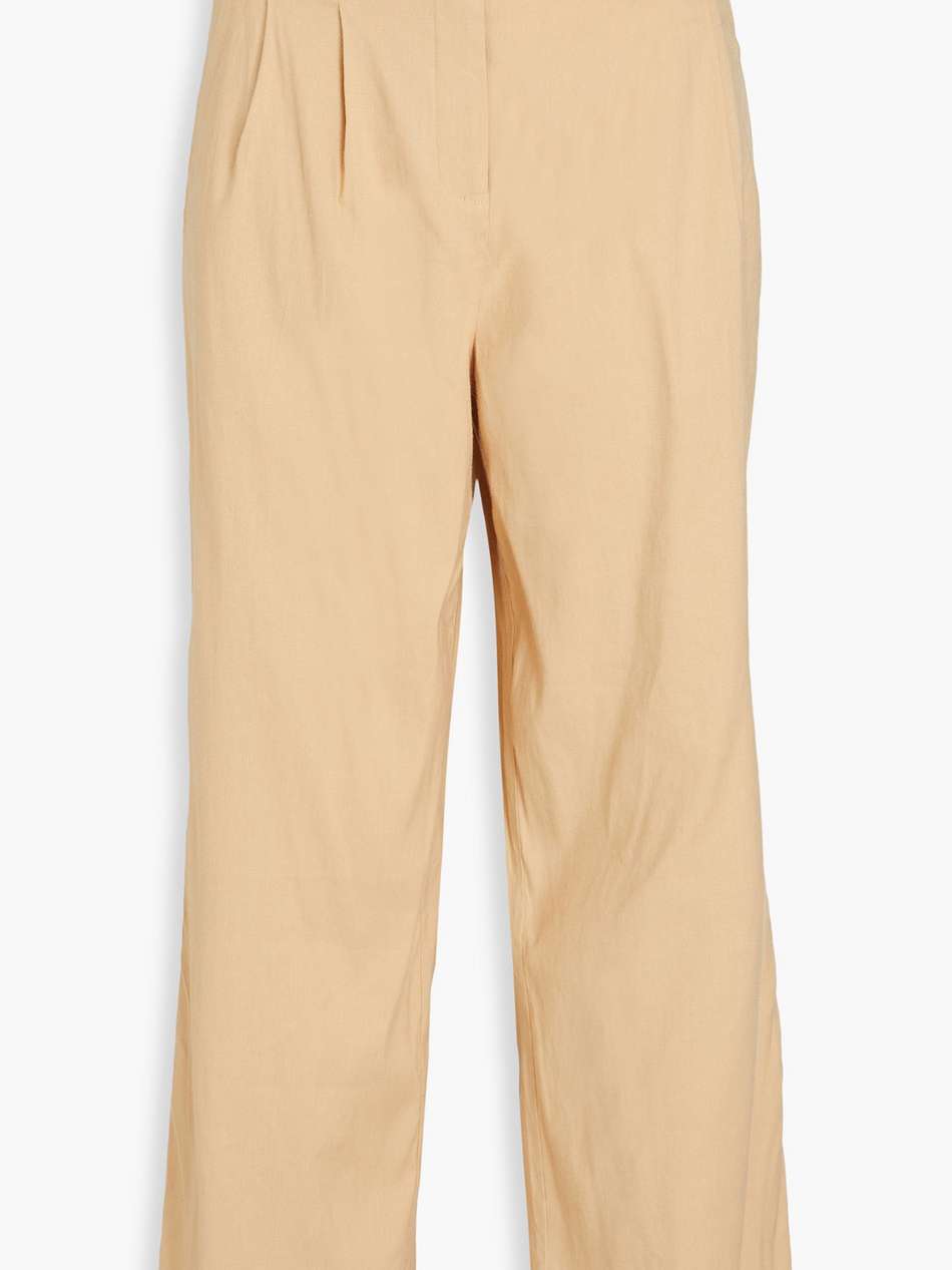 linen-blend wide-leg pants