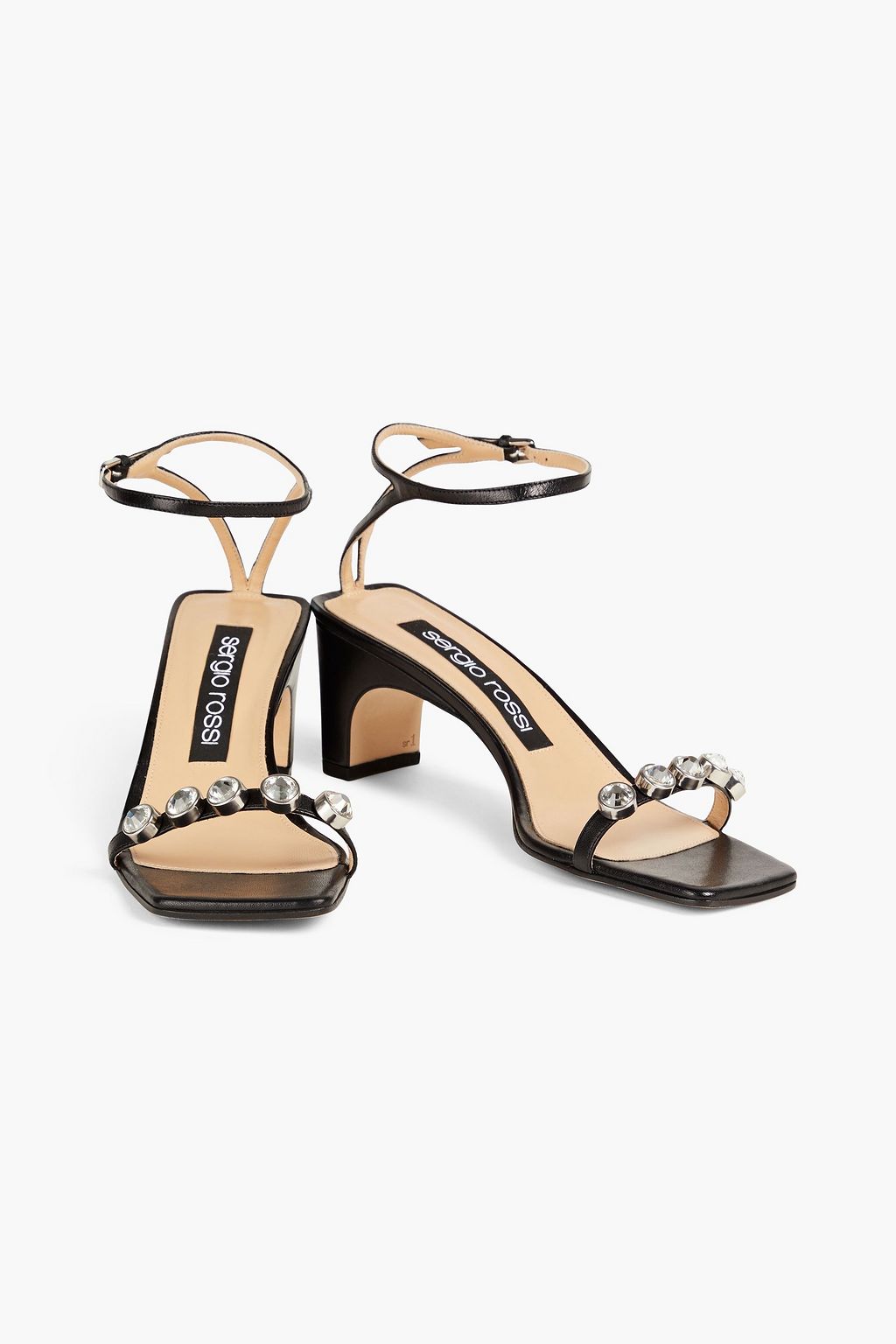 SERGIO ROSSI Embellished patent-leather sandals