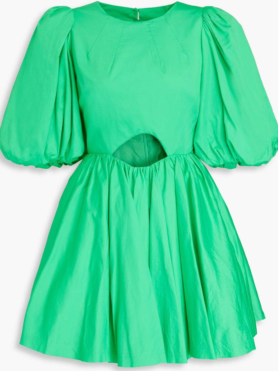 colette cutout cotton-poplin mini dress