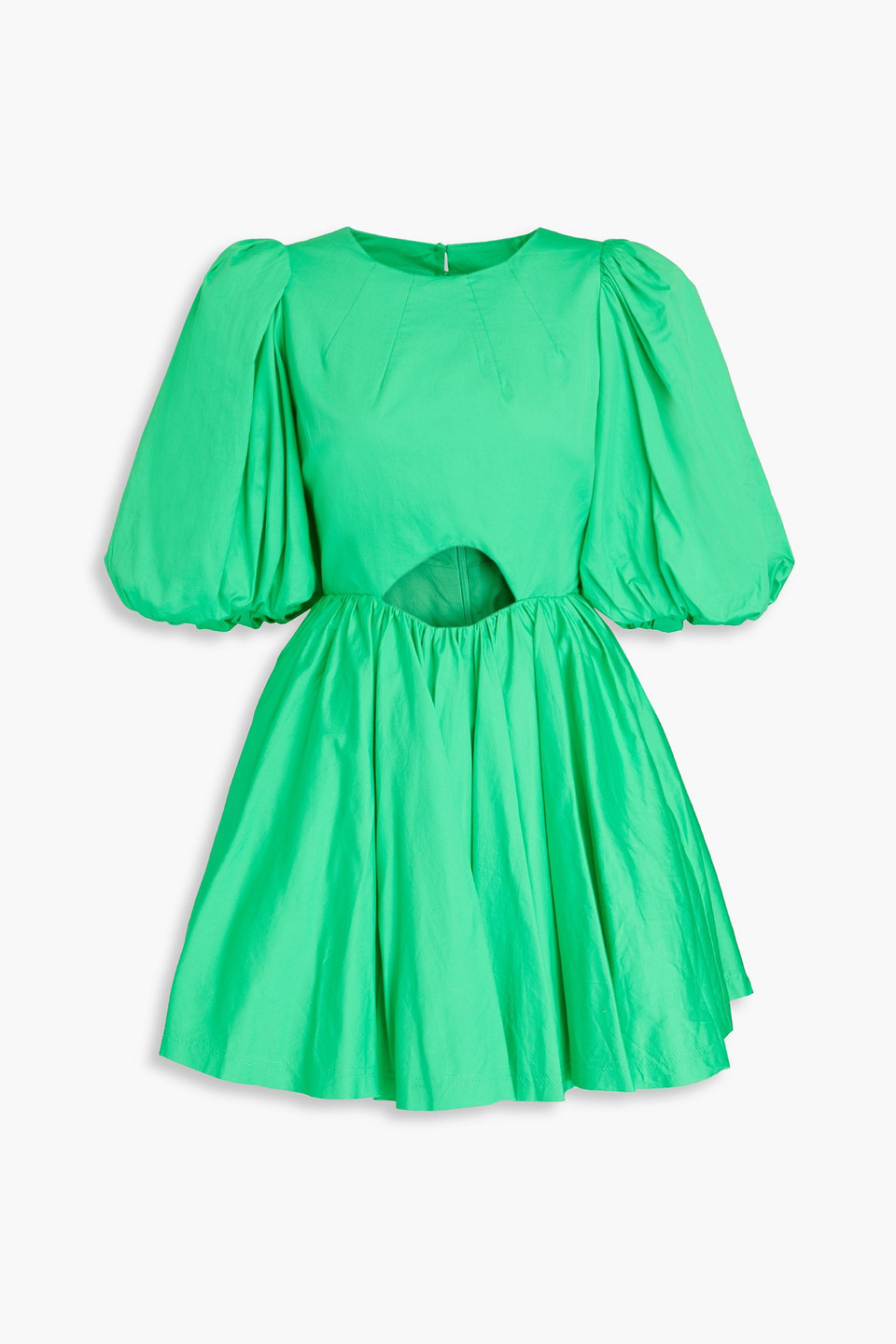 Aje Colette Cutout Cotton-poplin Mini Dress In Green