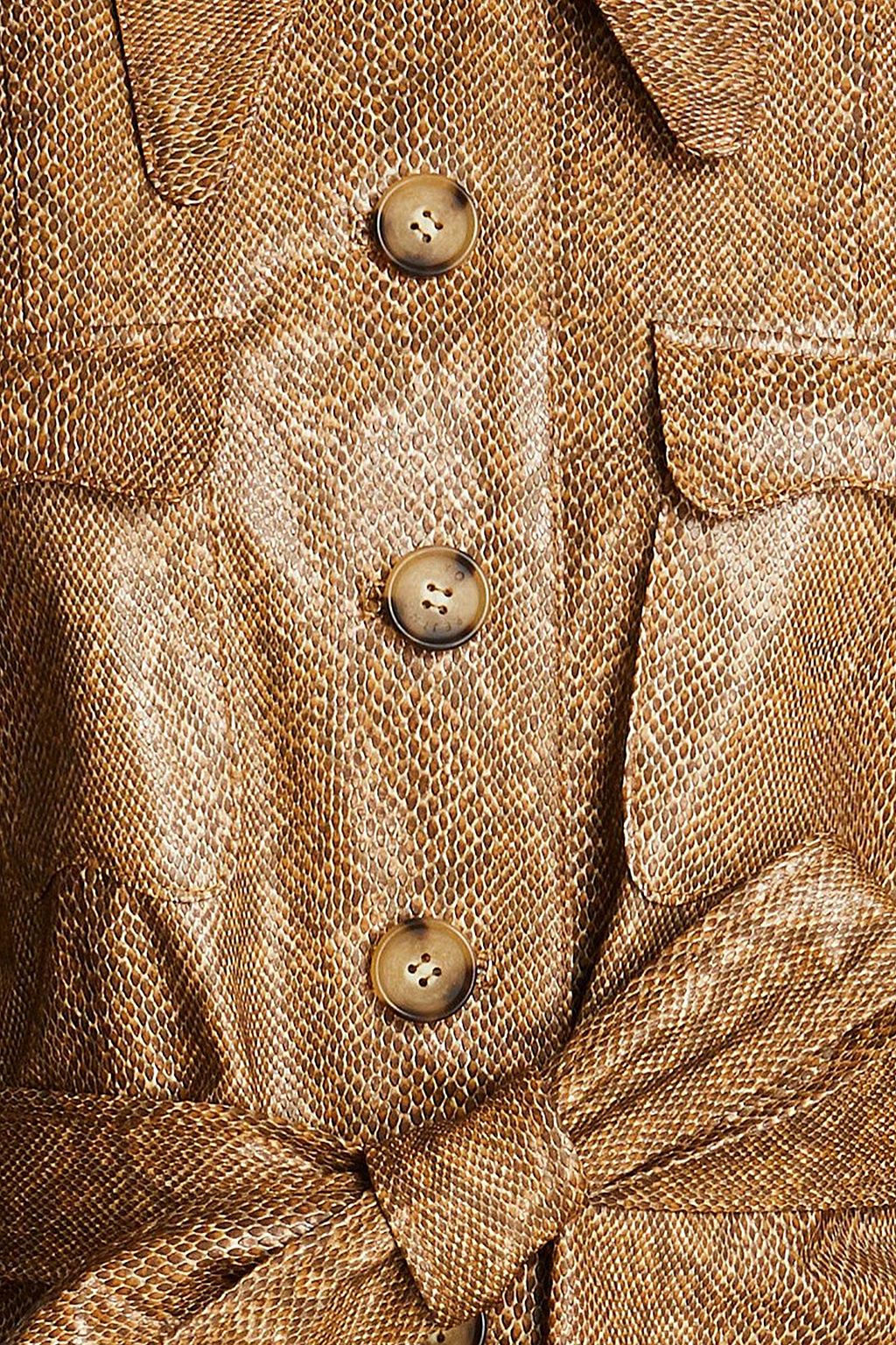 REJINA PYO フェイクスネーク風レザー ジャケット ベルト付き