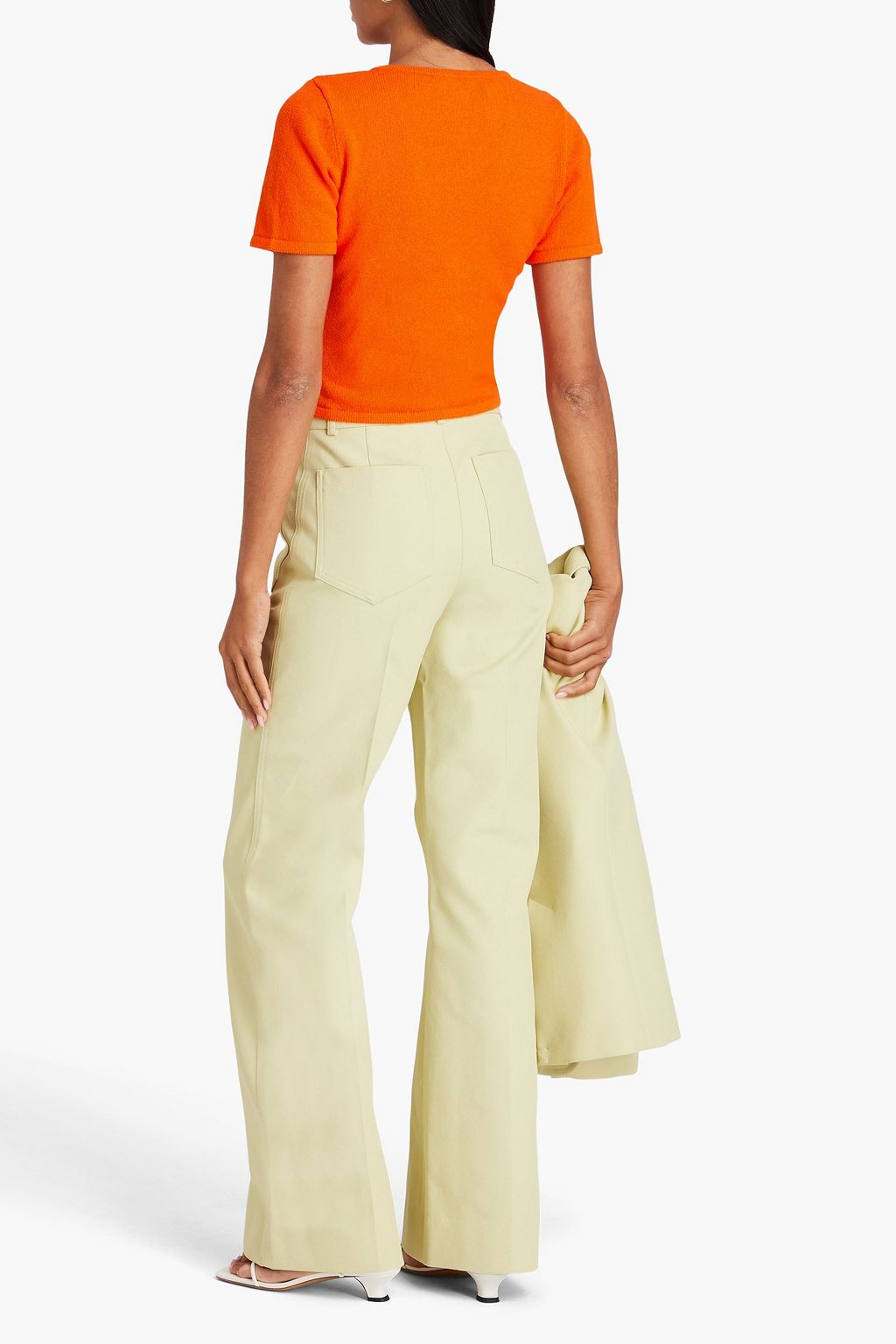 DEREK LAM 10 CROSBY Leanna twist-front cotton-blend top