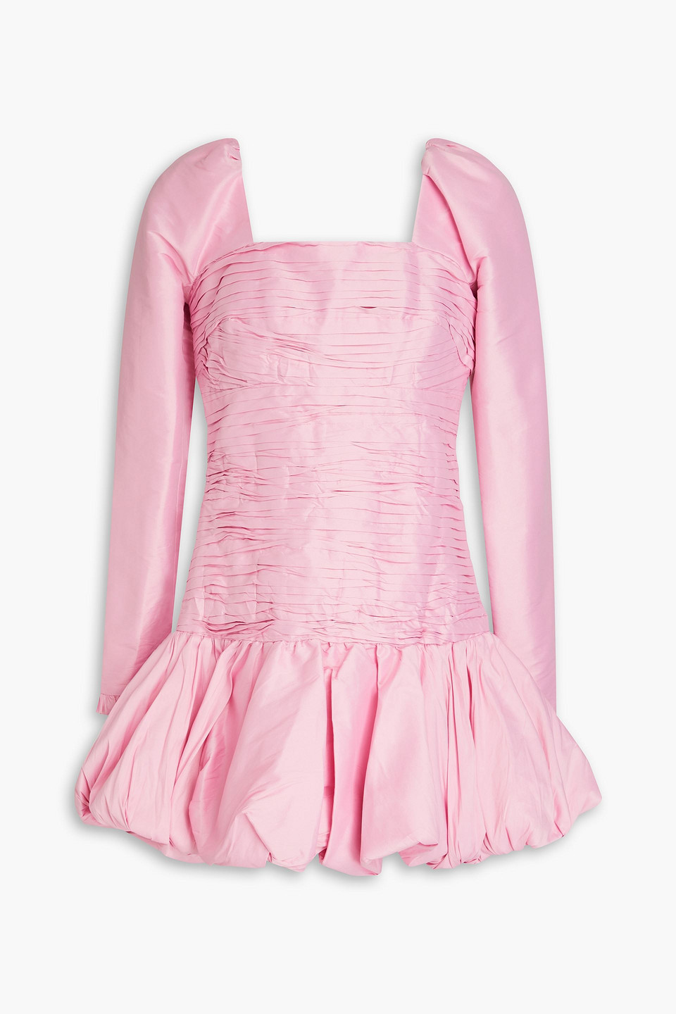 Aje Bijou Ruffled Pleated Taffeta Mini Dress In Baby Pink