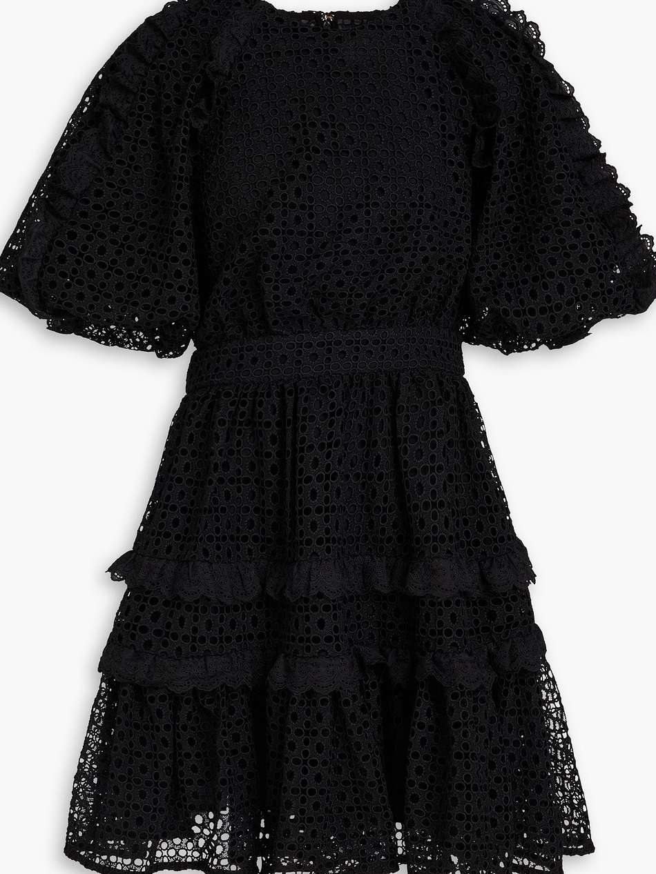 aveline ruffled broderie anglaise mini dress